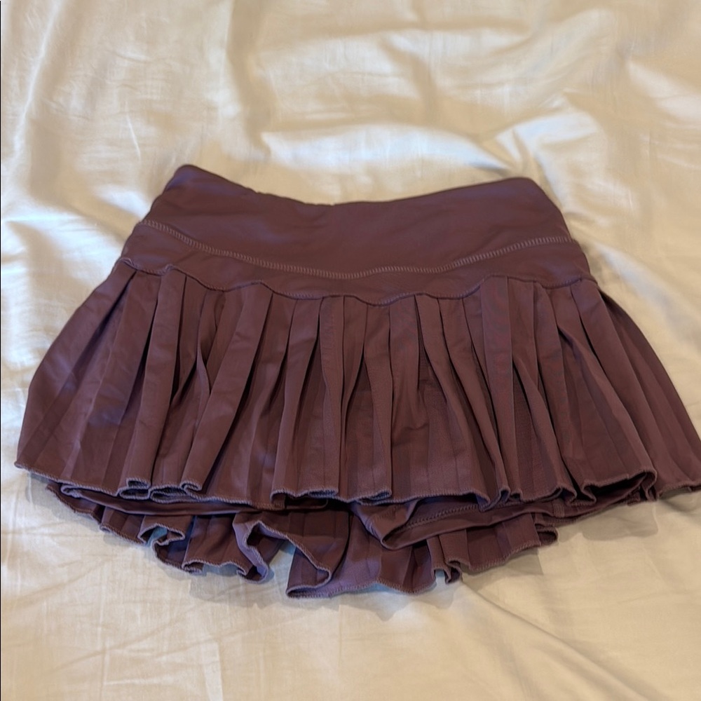 Purple Pleated Skater Mini Skirt